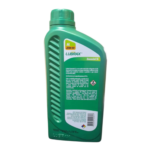 Aceite 20w-50 Mineral Lubrax Essencial Sl (1 Lt)